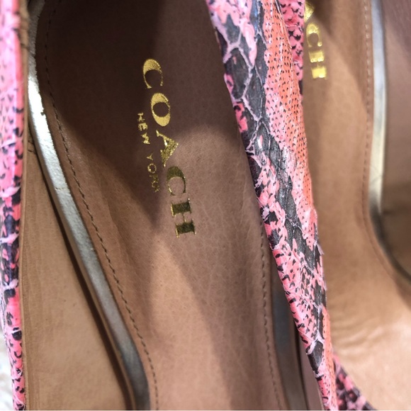 Coach Snakeprint Embossed Harper Pointed-toe Two Toned Pumps/Heels 7.5 - Picture 7 of 13